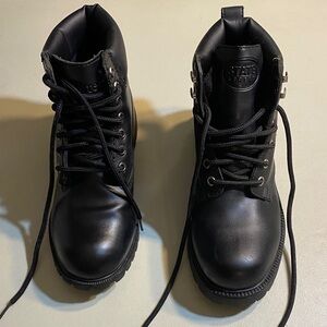 State Street Black Men's Lace-Up Work Boots - Padded Collar